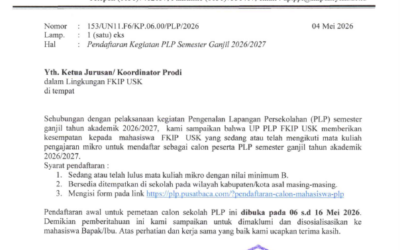 PENGUMUMAN: Pendaftaran Bakal Calon Peserta PLP Semester Ganjil 2026/2027 Telah Dibuka!